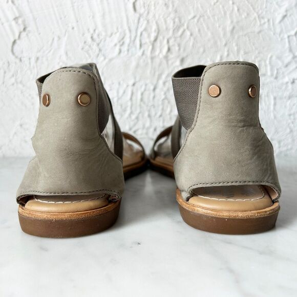 Sorel Ella Olive Green Leather/Elastic Strap Sandals - Women's Size 8.5 - Picture 5 of 8